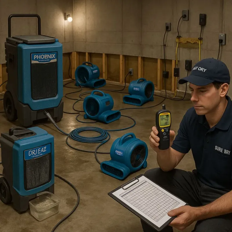 Structural Drying and Dehumidification process in Nice, CA